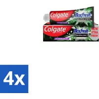 Colgate 4 x – Tandpasta – MaxFresh Whitening Bamboo Charcoal – 100 ml - Tandpasta - Witte Tanden - Ademverfrissend - Bamboe Houtskool - Mondverzorging