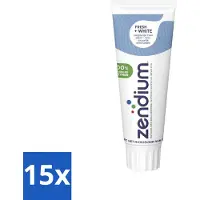 Zendium 15 x - Tandpasta - Fresh+ White - 75 ml - Tandpasta - Fresh+ White - Tandpasta Witte Tanden - Tandpasta Met Fluoride - Tandpasta Voor Volwassenen