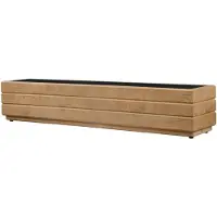 Famanu – Rechthoekige houten bloempot voor buiten, plantenbak voor tuin en terras, 90 x 17 x 17 cm, eiken kleur