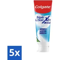 Colgate 5 x Tandpasta Triple Action Xtra White 75 ml - Tandpasta - Gaatjes - Wittere Tanden - Frisse Adem - Mondverzorging