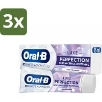 Oral-B 3 x Oral B - Tandpasta - 3D White Advanced - Luxe Perfection - 75ml - Koffiezetapparaat