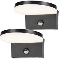 Rabalux - Buitenwandlamp met bewegingssensor, 9W, zwart, Batida- 2 stuks