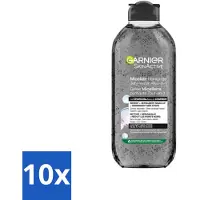 Garnier 10 x - SkinActive - Micellair Jelly-water - Alles-in-1 - Charcoal - 400 ml - Huid Reinigen - Make-up Verwijderen - Micellair Water - Houtskool - Salicylzuur