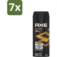 Axe 7 x - Deodorant Bodyspray - 48hrs Non Stop Fresh - Wild Spice - Wild Spices & Cedarwood - 150 ml - Wild Spice - Deodorant Bodyspray - 48 Uur Fris - Anti-geur - Cederhout Geur