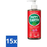 Happy Earth 15 x – Handzeep – 100% Natuurlijk Floral Patchouli – 300 ml - Natuurlijke Handzeep - Vegan Handzeep - Patchouli Handzeep - Antibacterieel Handzeep - Handzeep Met Geur