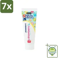 Sence 7 x - Kids 3-8 Jaar - Tandpasta - Aardbei Smaak - Vegan - 75 ml - Grootverpakking - Tandpasta Voor Kinderen - Kindertandpasta - Aardbei Tandpasta - Vegan Tandpasta - Tandenpoetsen Voor Kinderen