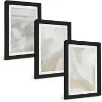 Wallfluent 3-Delige Schilderij Set - Abstracte Penseelstreken Op Canvas - 20 x 30 cm - Schilderijen Set - Wanddecoratie - Woonkamer - Stijlvolle Muurdecoratie