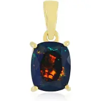 Cavill - Mezezo Opal Hanger - 925 Sterling Zilver Geelverguld - 1,473 ct Ethiopische Opal - Antiek Geslepen, Unieke Ovale Edelsteen, Luxe Sieraad