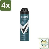 Rexona Men - Deodorant Spray - Advanced Protection Invisible - Langdurige Frisheid - 150 ml - Voordeelverpakking - 4 stuks - Deodorant - 72 uur bescherming