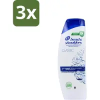 Head & shoulders 3 x - Anti-Roos Shampoo - Classic - 400 ml - Roosvrij Haar - Hoofdhuid Verzorging - Anti-roos Shampoo - Microbiome Balance - Hoofdverzorging