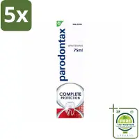 Parodontax 5 x – Complete Protection Whitening – Tandpasta tegen Bloedend Tandvlees – 75 ml - Grootverpakking - Gezond Tandvlees - Witte Tanden - Tandpasta - Tandplak Verwijderen - Fluoride