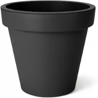 Famanu – Kunststof plantenbak XXL, 58 cm, antraciet, ronde bloembak voor binnen en buiten, ideaal voor tuinplanten en sierplanten