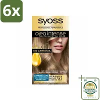 Syoss - Oleo Intense 8-50 - Haarverf - Permanente Haarkleuring - Natuurlijk Asblond - Langdurige Kleur - Voordeelverpakking - 6 stuks - Olie-formule - Grijsdekking