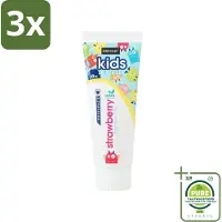 Sence 3 x - Kids 3-8 Jaar - Tandpasta - Aardbei Smaak - Vegan - 75 ml - Grootverpakking - Tandpasta Voor Kinderen - Kindertandpasta - Aardbei Tandpasta - Vegan Tandpasta - Tandenpoetsen Voor Kinderen