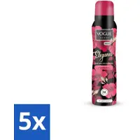 Vogue 5 x Elegance Parfum Deodorant 150 ml - Deodorant - Parfum Deodorant - 24 Uur Bescherming - Geur Tegen Zweet - Bloesem Geur