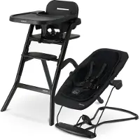 Deryan Curve Luxe Kinderstoel – Inclusief Wipstoel & Inlegkussen- Newborn Set - Meegroei Kinderstoel – Zwart