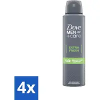 Dove 4 x Men+Care - Extra Fresh - Deospray - Anti-Transpirant - 150 ml - Deodorant - Antitranspirant - Men+Care - Extra Fresh - Alcoholvrij
