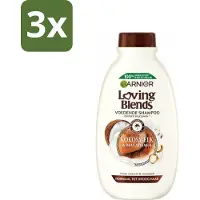 Garnier 3 x Loving Blends Kokosmelk en Macadamia Shampoo 300 ml - Kokosmelk Shampoo - Macadamia Shampoo - Voedend Haarverzorging - Droog Haar Shampoo - Normaal Haar Shampoo