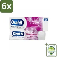 Oral-B - 3D White Advanced – Tandpasta – Luxe – Glamorous White – 75 ml - Voordeelverpakking - 6 stuks - Tandpasta - Witte tandpasta