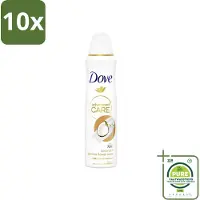 Dove 10 x Deodorant Spray - Advanced Care - Kokos & Jasmijnbloem - 150 ml - Grootverpakking - Deodorant Spray - Anti-transpirant - Kokos - Jasmijn - Langdurige Frisheid