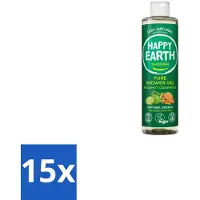 Happy Earth 15 x – Douchegel – 100% Natuurlijk Bergamot Cedarwood – 300 ml - Douchegel Bergamot Cederhout - Natuurlijke Douchegel - Vegan Douchegel - Biologische Douchegel - Douchegel Zonder SLS