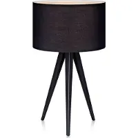 Teamson Home Romanza Statief Tafellamp - Zwart Lampenkap - Zwart Poten