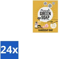 Marcel's Green Soap 24 x - Handzeep Bar - Vanille & Cherry Blossom - Krachtige werking - 90 gr - Handzeep - Biologische Zeep - Plasticvrije Zeep - Vegan Zeep - Natuurlijke Zeep