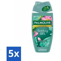 Palmolive 5 x - Thermal - Douchegel - Algen & Lotusbloem - Revitalising Gel - 250 ml - Douchegel - Algenextract - Lotusbloem - Revitaliserende Douchegel - Hydraterende Douchegel