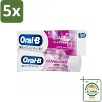 Oral-B 5 x - 3D White Advanced – Tandpasta – Luxe – Glamorous White – 75 ml - Grootverpakking - Koffiezetapparaat