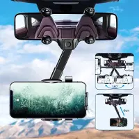Famanu – Mobiele telefoonhouder, universele autohouder met multifunctionele achteruitkijkspiegel