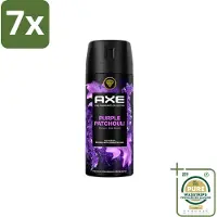 Axe 7 x - Deodorant Spray - Purple Patchouli - Verfrissend - Kruidige Geur - 150 ml - Grootverpakking - Deodorant Spray - Purple Patchouli - Frisheid - Kruidige Geur - Citrus