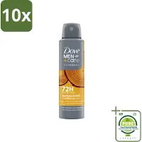 Dove 10 x – Deodorant Spray – Men+Care Sandalwood & Vanilla – 150 ml - Grootverpakking - Anti-transpirant Spray - Deodorant Spray - Zweetbestrijding - Geur Van Sandelhout - Geur Van Vanille