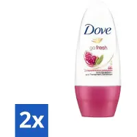 Dove 2 x - Deodorant - Roll-on Go Fresh Granaatappel - Frisse geur - 50 ml - Go Fresh - Granaatappel - Roll-on Deodorant - Anti-transpirant - Fruitige Geur