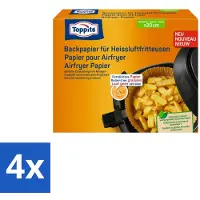 Toppits 4 x – Airfryer Papier – 20 cm – 20 Zakjes - Airfryer Bakpapier - Bakpapier Airfryer - Gezond Bakpapier - Vetabsorberend Bakpapier - Koken Met Airfryer