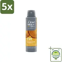 Dove 5 x – Deodorant Spray – Men+Care Sandalwood & Vanilla – 150 ml - Grootverpakking - Anti-transpirant Spray - Deodorant Spray - Zweetbestrijding - Geur Van Sandelhout - Geur Van Vanille