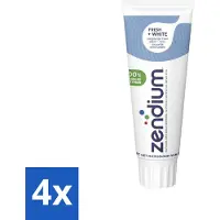 Zendium 4 x - Tandpasta - Fresh+ White - 75 ml - Tandpasta - Frisse Adem - Witte Tanden - Enzymen - Fluoride