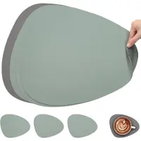Famanu – Set van 4 placemats van kunstleer, praktische en stijlvolle onderzetters