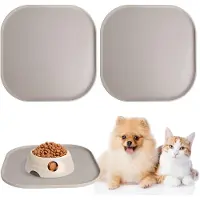 Famanu – Siliconen voermat voor honden en katten, antislip en waterdicht met verhoogde rand, 26 cm x 26 cm voor voer- en waterbakken