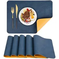 Famanu – Wasbare placemats set van 6 stuks, hittebestendig, 43 x 30 cm, ideaal voor de eettafel