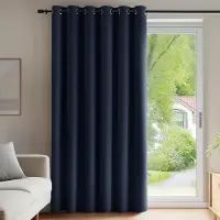 Famanu – Thermo-isolerende verduisteringsgordijnen, 203 x 214 cm, modern design met oogjes, marineblauw, ideaal voor de jongensslaapkamer