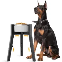 Famanu – Verstelbare voerbak voor grote honden, hoogte instelbaar in 3 niveaus van 17,8 tot 27,2 cm