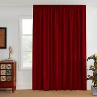 Famanu – Verduisterend gordijn met plooiband, 1 stuk, 300x245 cm, kleur rood