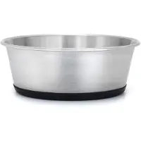 Famanu – Roestvrijstalen voerbak voor honden, 950 ml, voedselveilige hondenbak met antislipbodem van siliconen, vaatwasmachinebestendig