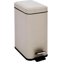 Famanu – Pedaalemmer van 5 liter met softclose-deksel, vrijstaand rechthoekig ontwerp in taupe, inclusief binnenemmer