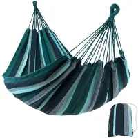 Famanu – XL hangmat, 220 x 120 cm, smaragd of aqua, 240 kg getest, katoen