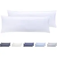 Famanu – Set van 2 kussenslopen van 90 x 40 cm, extra zachte microvezel, hypoallergeen, witte kussenslopen