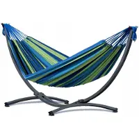 Potenza Grande Mini Hangmatset 200x120cm - Groen/Blauw