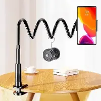 Famanu – Zwanenhals telefoonhouder voor bed flexibele luie arm met klem universele smartphone houder handsfree kijken