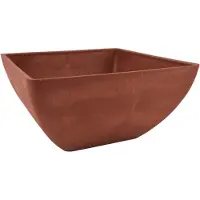 Famanu – Simplicity Square plantenbak van 30 x 30 x 15 cm in terracotta kleur, ideaal voor binnen en buiten