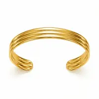 Cilla Jewels Goudkleurige Open Damesarmband met Meervoudig Ribbelprofiel